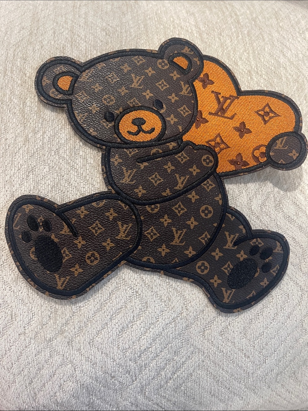 Large Custom Iron on Patch- Monogram Teddy Bear